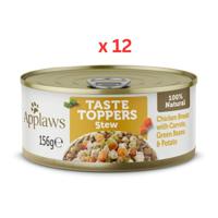 Applaws Taste Toppers Stew Chicken With Vegetables Wet Dog Food Tin156g X 12