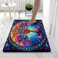 The Tree of Life Bathroom Deco Diatomaceous Earth Bath Mat Xmas Soft Mat Rubber Anti-Slip Fast Dry Super Absorbent Thin Bathroom Mat for Under Door - Bathroom Floor Mat Rug Bathtub Front Shower Mat Sink Lightinthebox - thumbnail