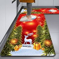 Christmas Xmas Kitchen Mat Non-Slip Oil Proof Rug Indoor Outdoor Mat Bedroom Decor Bathroom Mat Entrance Rug Door Mat Lightinthebox - thumbnail