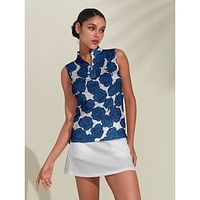 Women's Golf Polo Shirt Dark Blue Sleeveless Top Polka Dot Ladies Golf Attire Clothes Outfits Wear Apparel Lightinthebox Women's Golf Polo Shirt Dark Blue Sleeveless Top Polka Dot Ladies Golf Attire Clothes Outfits Wear Apparel Lightinthebox