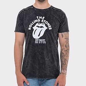 Men's T shirt Tee Graphic Tee 100% Cotton Acid Wash Shirt Oversized Shirt Graphic Mouth Crew Neck Hot Stamping Daily Wear Vacation Short Sleeve Print Clothing Apparel Sport Designer Casual Lightinthebox