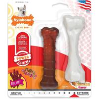 Nylabone Power Chew Durable Dog Chew Toys Twin Pack Beef Jerky & Chicken Flavours Small - For Dogs Up To 11Kg - thumbnail