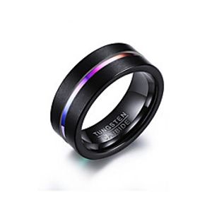 Men Band Ring Classic Black Tungsten Steel Joy Stylish 1pc 7 8 9 10 11 / Men's miniinthebox