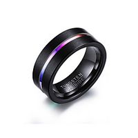 Men Band Ring Classic Black Tungsten Steel Joy Stylish 1pc 7 8 9 10 11 / Men's miniinthebox - thumbnail