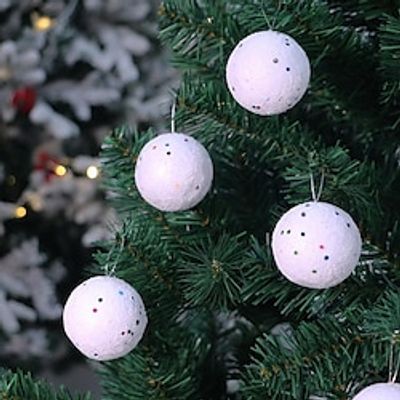 Christmas decorations White foam Christmas ball Christmas tree pendant accessories Christmas snowball pendant Lightinthebox