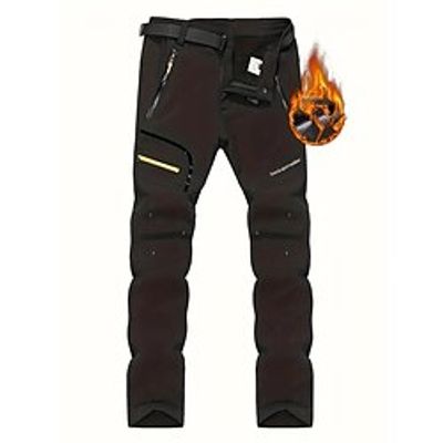 Men's Cargo Pants Cargo Trousers Softshell Pants Tactical Pants Hiking Pants Elastic Waist Multi Pocket Straight Leg Plain Warm Wearable Casual Daily Holiday Sports Fashion Black Army Green Lightinthebox