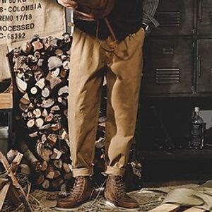 Men's Trousers Work Pants Khaki Pants Chino Pants Pocket Straight Leg Plain Comfort Full Length Casual Daily Going out Stylish Simple Khaki Lightinthebox