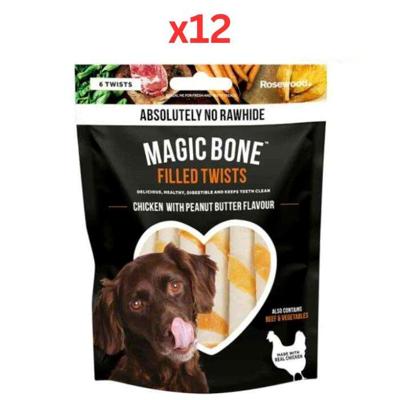 Rosewood Magic Bone Filled Twists Dog Treats 195G (Pack of 12)