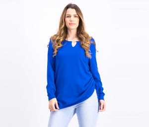 Womens Ruched Keyhole Sweater  Lazulite