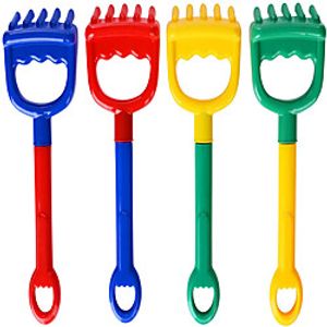 Beach Rakes for Kids (Blue Red Yellow Green) Complete Gift Set Party Bundle- 4Pack (3.8in) Lightinthebox