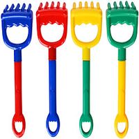 Beach Rakes for Kids (Blue Red Yellow Green) Complete Gift Set Party Bundle- 4Pack (3.8in) Lightinthebox - thumbnail