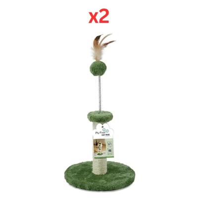 M-Pets My First Cat Tree Feather Green (Pack of 2) M-Pets My First Cat Tree Feather Green (Pack of 2)