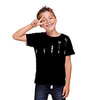 Kids Boys' T shirt Tee Short Sleeve 3D Print Cartoon Graphic Unisex Print Black Children Tops Summer Active Daily Wear Regular Fit 3-12 Years miniinthebox - thumbnail