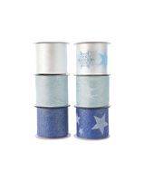 Homesmiths Christmas Ribbon Polyester Width 6.3cm Assorted 1 Piece