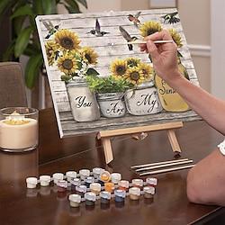 DIY Acrylic Painting Kit Sunflowers Oil Painting By Numbers On Canvas For Adults Unique Gift Home Decor 16 20 Inch Lightinthebox