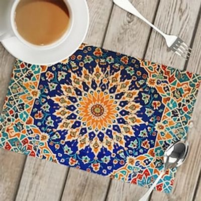 1PC Ethnic Pattern Placemat Table Mat 12x18 Inch Table Mats for Party Kitchen Dining Decoration Lightinthebox
