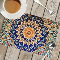 1PC Ethnic Pattern Placemat Table Mat 12x18 Inch Table Mats for Party Kitchen Dining Decoration Lightinthebox