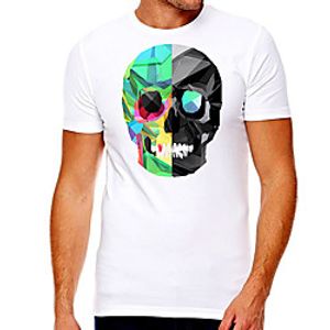 Men's Unisex Tee T shirt Hot Stamping Graphic Prints Skull Plus Size Print Short Sleeve Casual Tops Cotton Basic Designer Big and Tall White miniinthebox