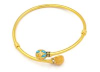 Women's Gold Plated Cuff bangle with Spherical Design (A194722)