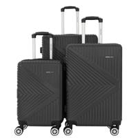 PARA JOHN Premier 3-Piece Luggage Set: Sleek ABS + PC Shell, Effortless Glide with 8 Spinner Wheels - BLACK