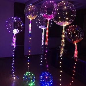 Transparent Christmas Led Bobo Balloons Helium Glow Balloon with String Lights for New year Party Birthday Wedding Decor miniinthebox