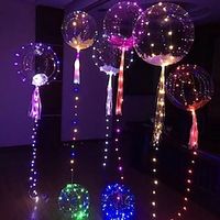 Transparent Christmas Led Bobo Balloons Helium Glow Balloon with String Lights for New year Party Birthday Wedding Decor miniinthebox - thumbnail