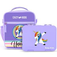 Eazy Kids Bento Boxes With Insulated Lunch Bag Combo - Unicorn Purple