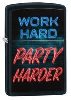 Zippo CI412248 218 Work Hard Design Black Matte Windproof Lighter