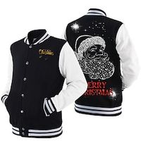 Inspired by Christmas Santa Claus Outerwear Polyster Anime Printing Front Pocket Coat For Men's / Women's / Couple's miniinthebox - thumbnail