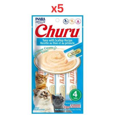 Inaba Churu Tuna With Scallop 56G 4 Sticks (Pack of 5)