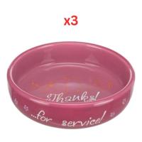 Trixie Ceramic Bowl For Short-Nose Cat Breeds Berry - 15cm (Pack of 3)