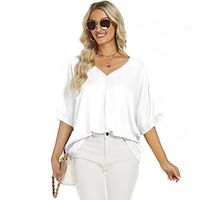 Women's Black White Green Pure Color Patchwork Home Daily Daily Skims V Neck S Lightinthebox