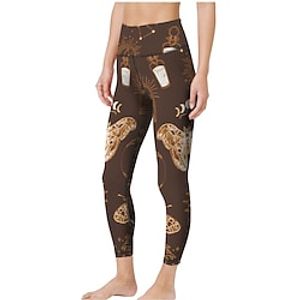 21Grams Women's High Waist Yoga Pants Cropped Leggings Tummy Control Butt Lift Butterfly Black Purple Yellow Yoga Fitness Gym Workout Sports Activewear High Elasticity  Athletic  Athleisure Lightinthebox