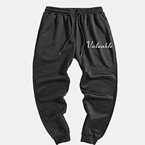 Men's Stylish Classic Style Jogger Sweatpants Elastic Drawstring Design Print Full Length Pants Casual Micro-elastic Graphic Letter Outdoor Sports Mid Waist Black Gray S M L XL XXL miniinthebox