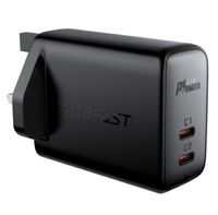 Acefast Fast Charge Wall Charger A12 PD40W (2xUSB-C) UK, Black - A12PD40Wbk