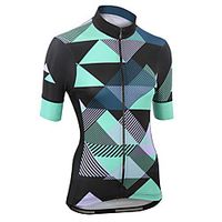 21Grams Women's Short Sleeve Cycling Jersey Summer Spandex Polyester Green Stripes Bike Jersey Top Mountain Bike MTB Road Bike Cycling Quick Dry Moisture Wicking Breathable Sports Clothing Apparel Lightinthebox - thumbnail