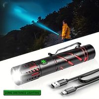 Rechargeable LED Flashlight 30W Spotlight Zoom Function for Outdoor Camping FishingHiking Lightinthebox - thumbnail