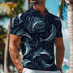 Animal Patterned Dolphin Men's Casual 3D Print Golf Polo Outdoor Daily Wear Streetwear Polyester Short Sleeve Turndown Polo Shirts Purple Dark Blue Spring Summer S M L Micro-elastic Lapel Polo Lightinthebox