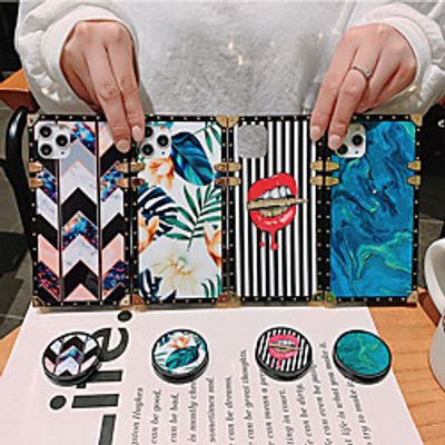 Phone Case For Samsung Galaxy Back Cover S9 S9 Plus S8 Plus S8 Note 9 Note 8 S10 S10  Galaxy Note 10 Note 10  Shockproof with Stand Pattern Lines / Waves Flower / Floral Marble Acrylic miniinthebox