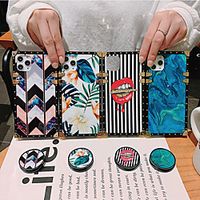 Phone Case For Samsung Galaxy Back Cover S9 S9 Plus S8 Plus S8 Note 9 Note 8 S10 S10  Galaxy Note 10 Note 10  Shockproof with Stand Pattern Lines / Waves Flower / Floral Marble Acrylic miniinthebox - thumbnail