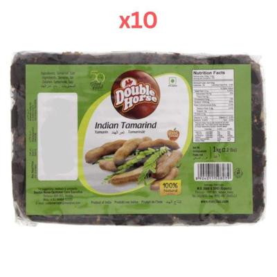 Double Horse Tamarind Seedless 1Kg Pack of 10
