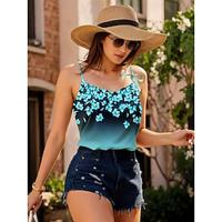 Women's Going Out Tops Blue Sleeveless Crew Neck Summer Lightinthebox