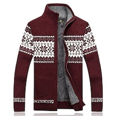 Men's Cardigan Sweater Zip Sweater Chunky Cardigan Christmas Sweaters Ribbed Knit Regular Cropped Knitted Print Stand Collar Warm Ups Modern Contemporary Daily Wear Going out Clothing Apparel Winter Lightinthebox Men's Cardigan Sweater Zip Sweater Chunky Cardigan Christmas Sweaters Ribbed Knit Regular Cropped Knitted Print Stand Collar Warm Ups Modern Contemporary Daily Wear Going out Clothing Apparel Winter Lightinthebox