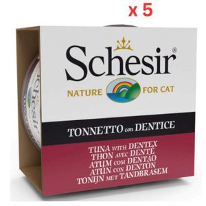 Schesir Cat Wet Food Tuna With Dentex 85G Can (Pack Of 5)