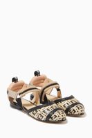 Ballerinas in FF Woven Raffia