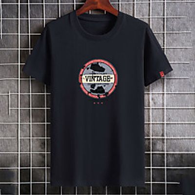 Men's Unisex Tee T shirt Hot Stamping Graphic Prints Letter Plus Size Print Short Sleeve Casual Tops Cotton Basic Fashion Designer Big and Tall White Black Dark Gray Lightinthebox