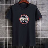 Men's Unisex Tee T shirt Hot Stamping Graphic Prints Letter Plus Size Print Short Sleeve Casual Tops Cotton Basic Fashion Designer Big and Tall White Black Dark Gray Lightinthebox - thumbnail