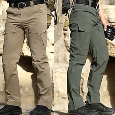 Men's Hiking Pants Trousers Tactical Cargo Pants Military Summer Outdoor Ripstop Breathable Quick Dry Lightweight Pants  Trousers Bottoms Elastic Waist Gray Green Black Hunting Camping  Hiking Lightinthebox