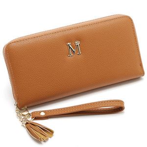 Women Solid PU Leather Phone Bag 8 Card Slot Wallet