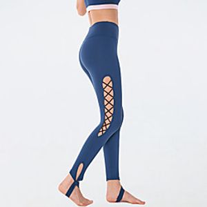 Women's High Waist Yoga Pants Stirrup Pants Bottoms Tummy Control Moisture Wicking Quick Dry Solid Color Amethyst Black Blue Nylon Yoga Fitness Gym Workout Summer Sports Activewear Stretchy Slim Lightinthebox